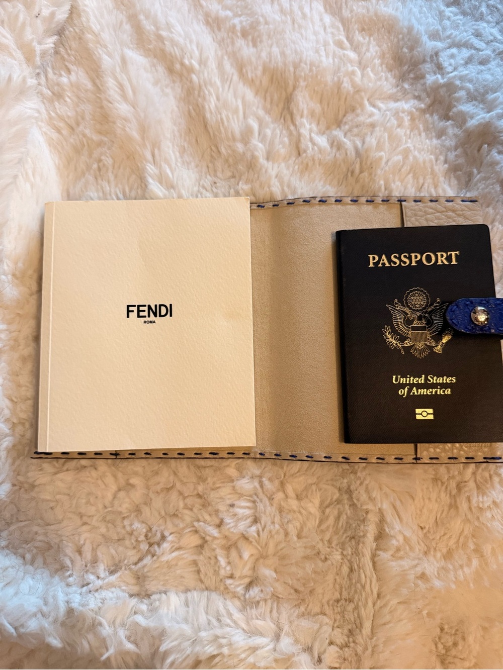 Fendi Blue Pebbled Leather weekly Small Agenda - Picture 11 of 16